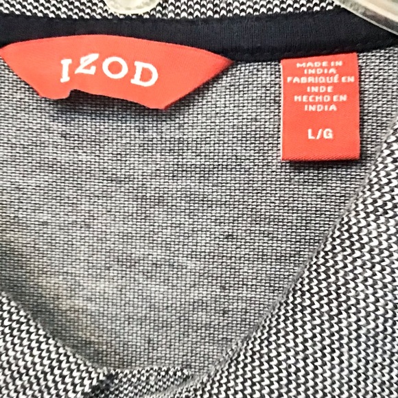 Mens Izod Polo Shirt, short sleeve, large, grey color. - Picture 4 of 8